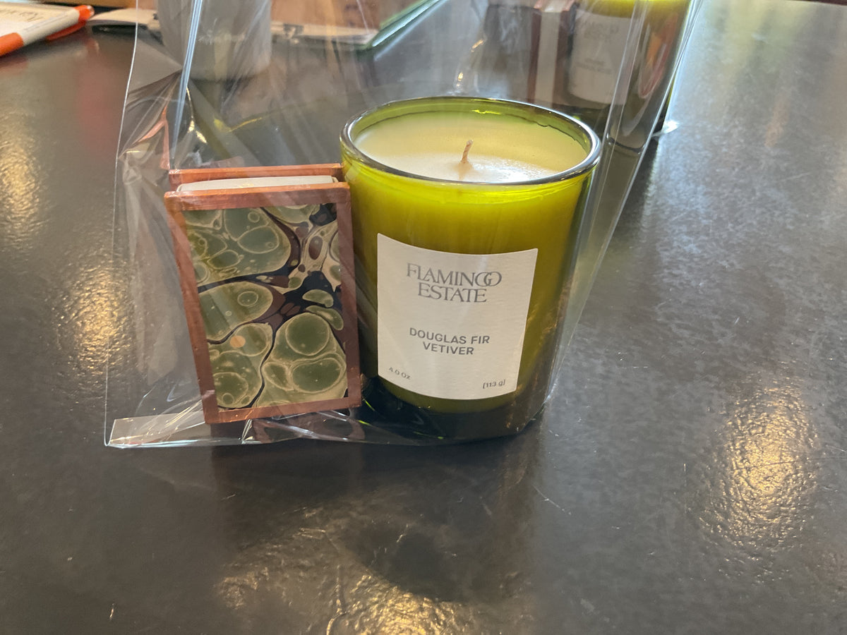 Flamingo Estate mini candle with matches combo - vertiver