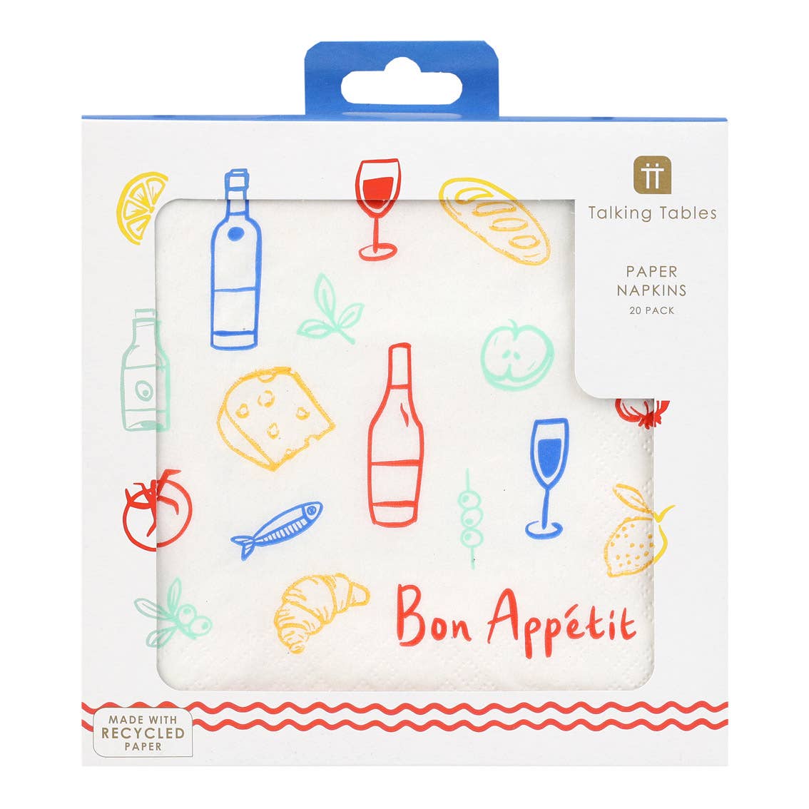 Bon Appetit Icons Recycled Paper Napkins | 20 Pack |