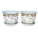 Vintage Chinese Porcelain Planter w/ Plate