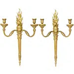 Pair of Brass Louis XVI Branch Wall Sconces