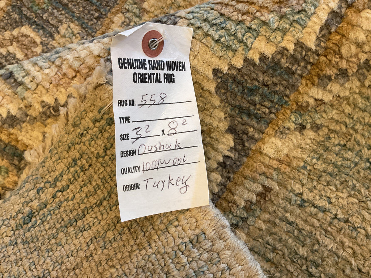 Turkish Oushak Runner Rug# 558