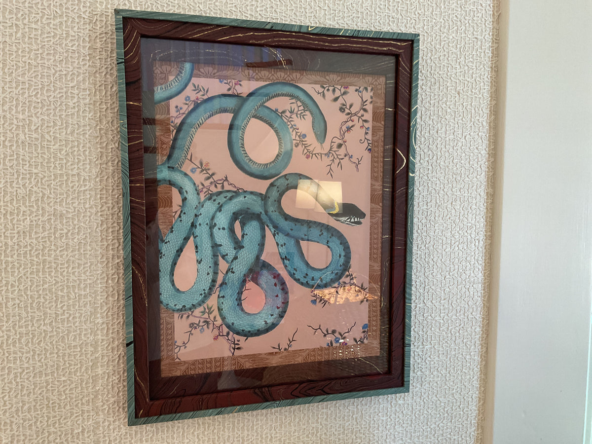 Les Serpents Print in Hand Marbled Frame