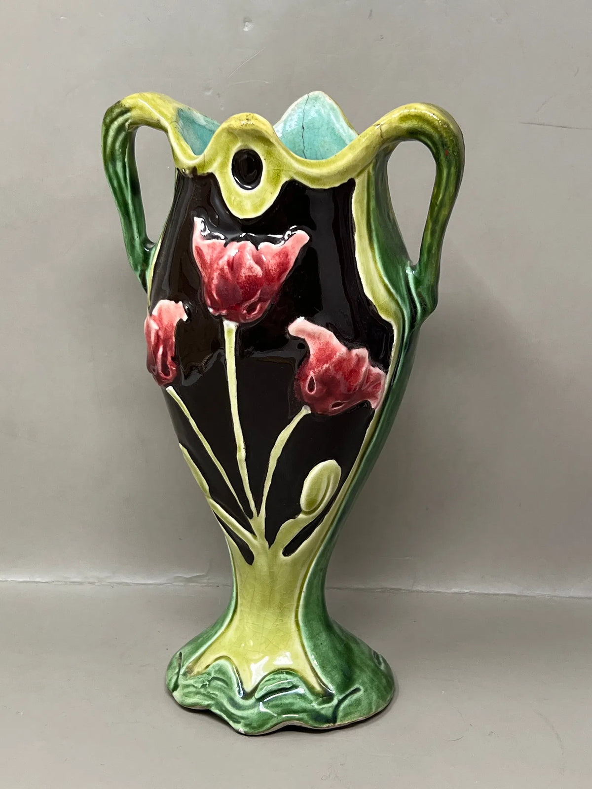 Antique Art Nouveau Majolica Vase