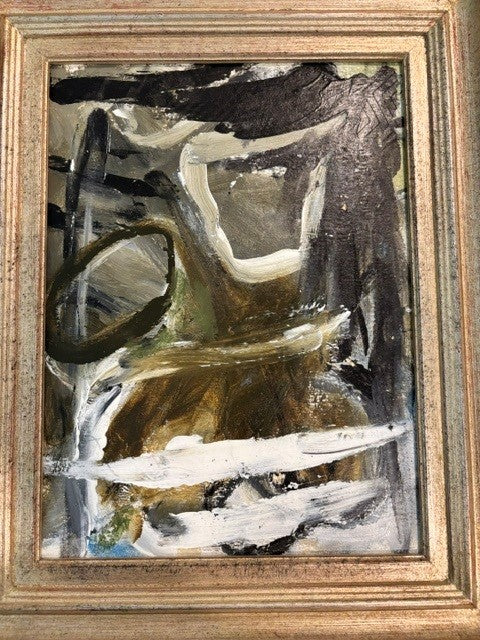Black, White, Brown Abstract by Beth Bush