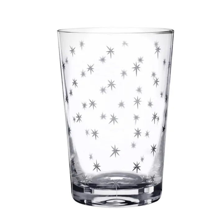 Crystal Tumblers with Stars Design, Set of 6