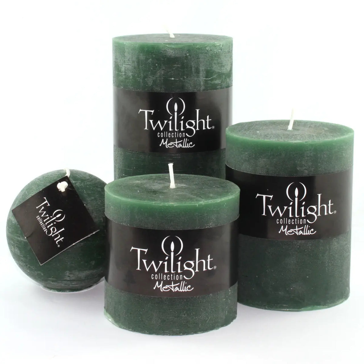 Forest Green Rustic Ball Candle