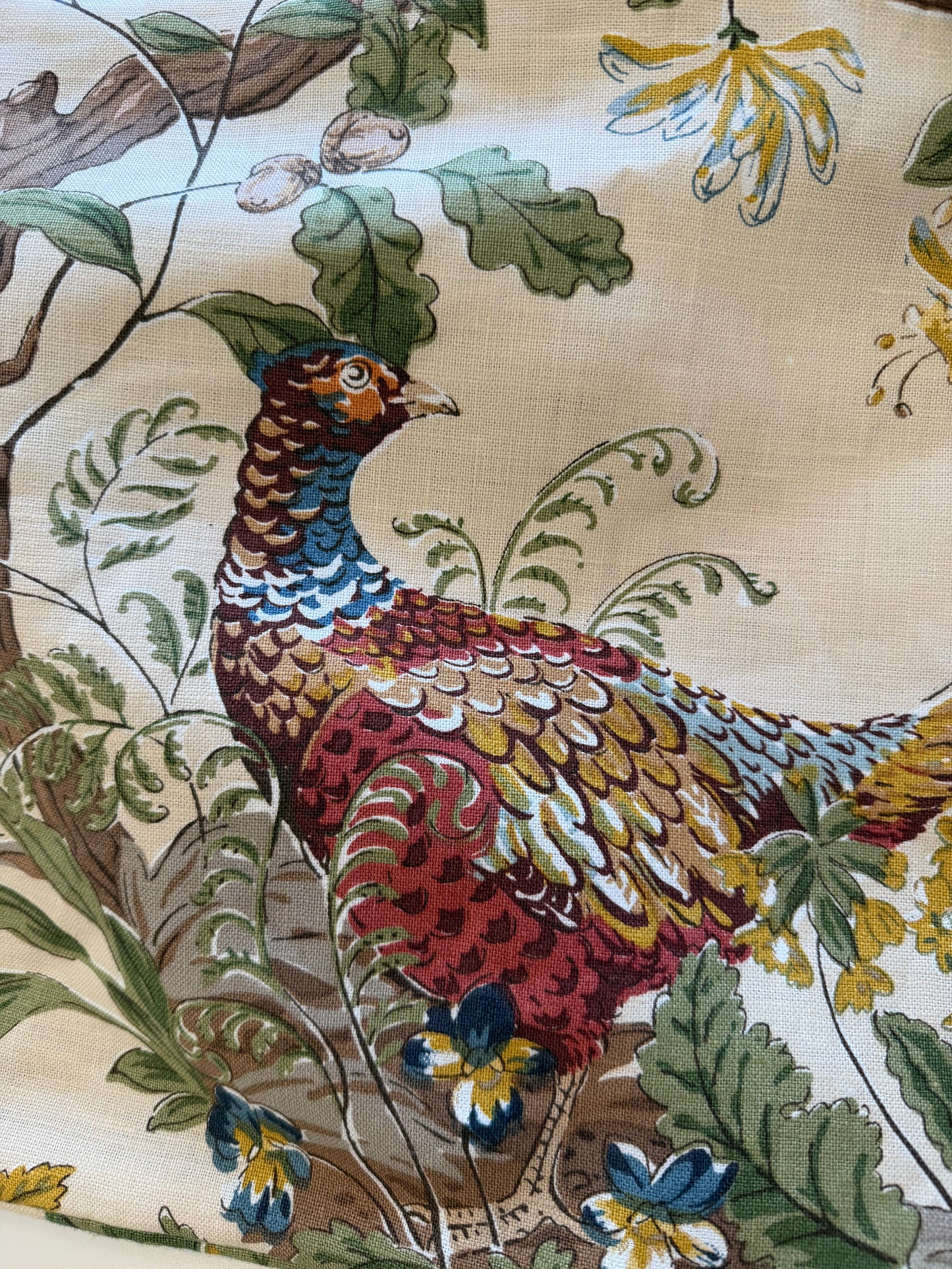 Bird & Leaves Lumbar Pillow