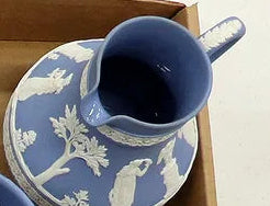 Jasperware Med Blue Pitcher