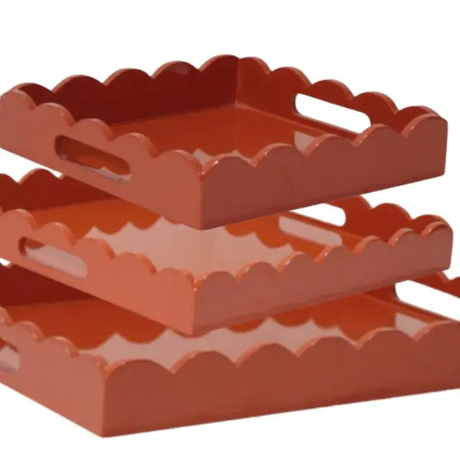 Burnt Orange Lacquered Tray