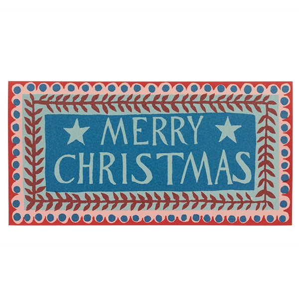 Merry Christmas Pattern Long Card, Pk of 6