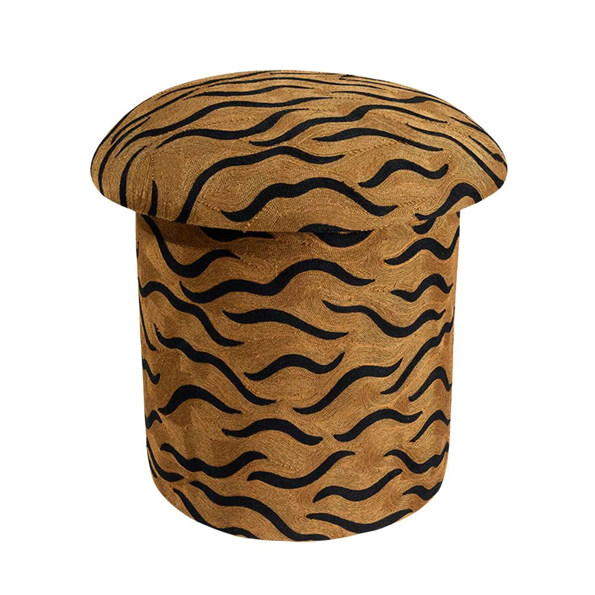 Maya Tiger Embroidered Stool