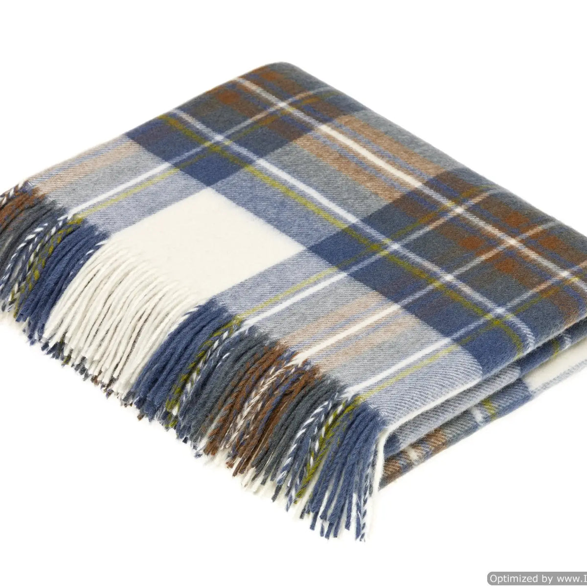 Muted Blue Stewart Lambswool Throw
