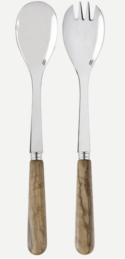 Olive Wood Salad Serving Set