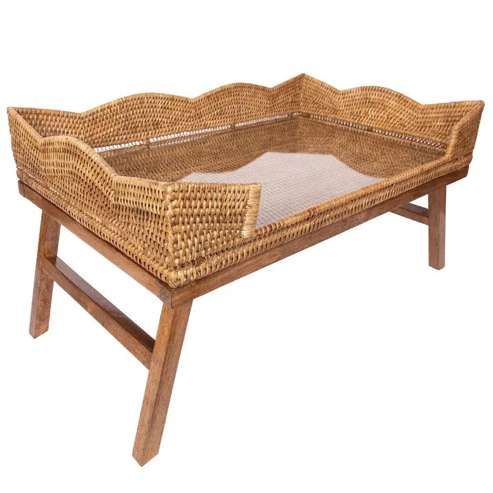 Rattan Scallop Breakfast Tray