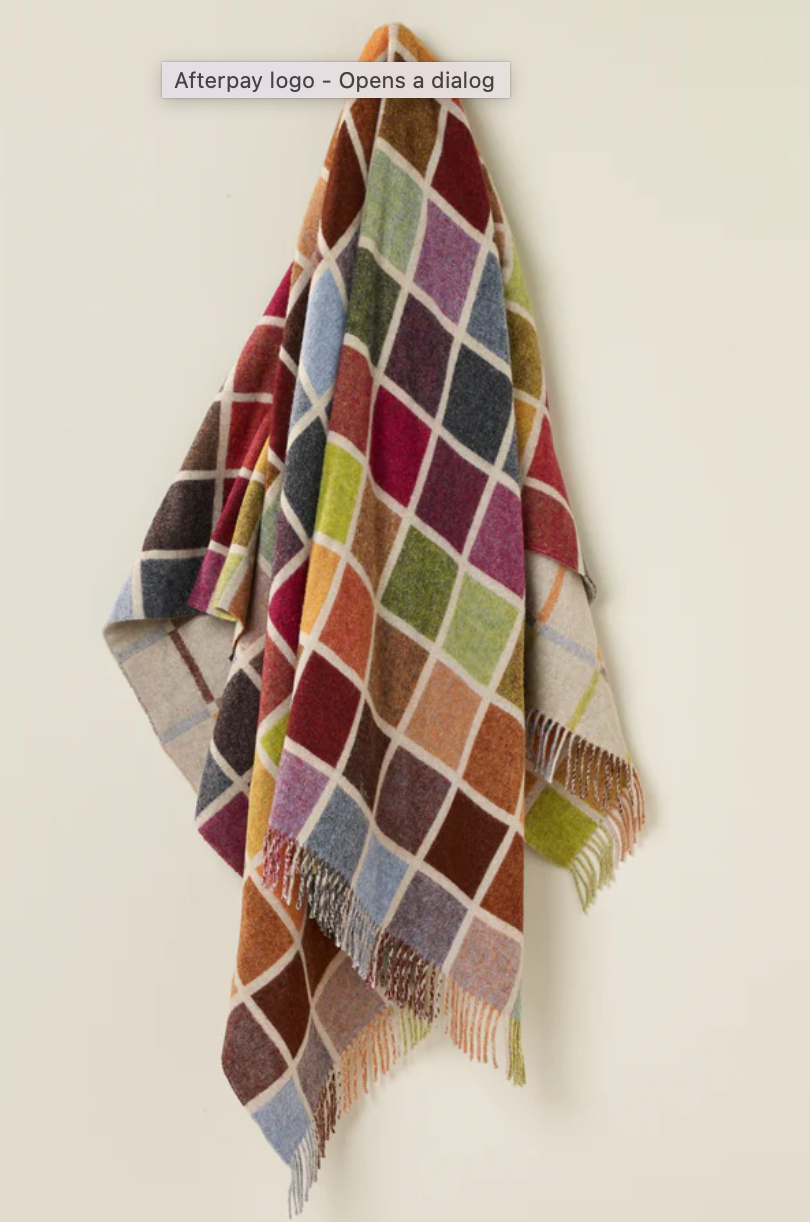 Multiblock Beige Blanket