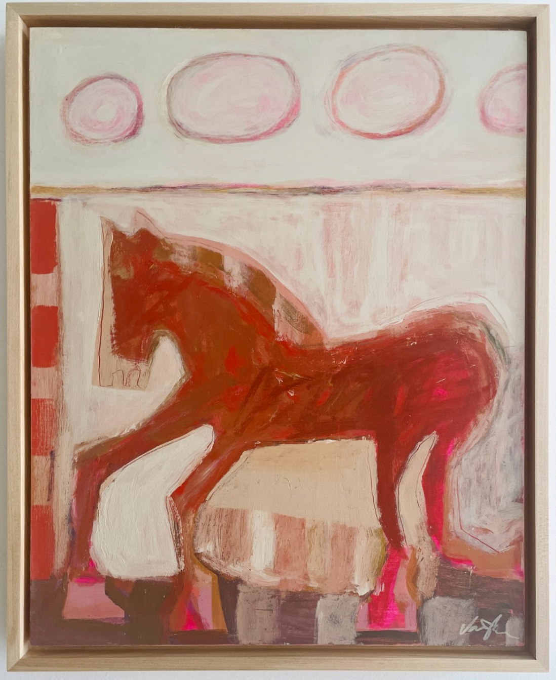 Horse With Orange and White Fence