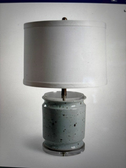Foot-Stomped Celadon Cachepot Lamp