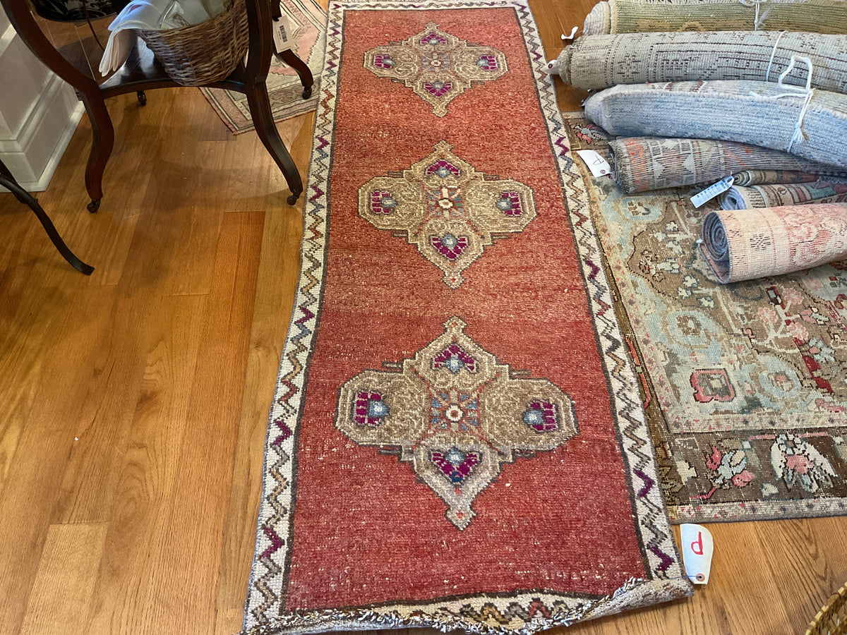 Turkish Oushak Runner Rug# 3-7-24-19