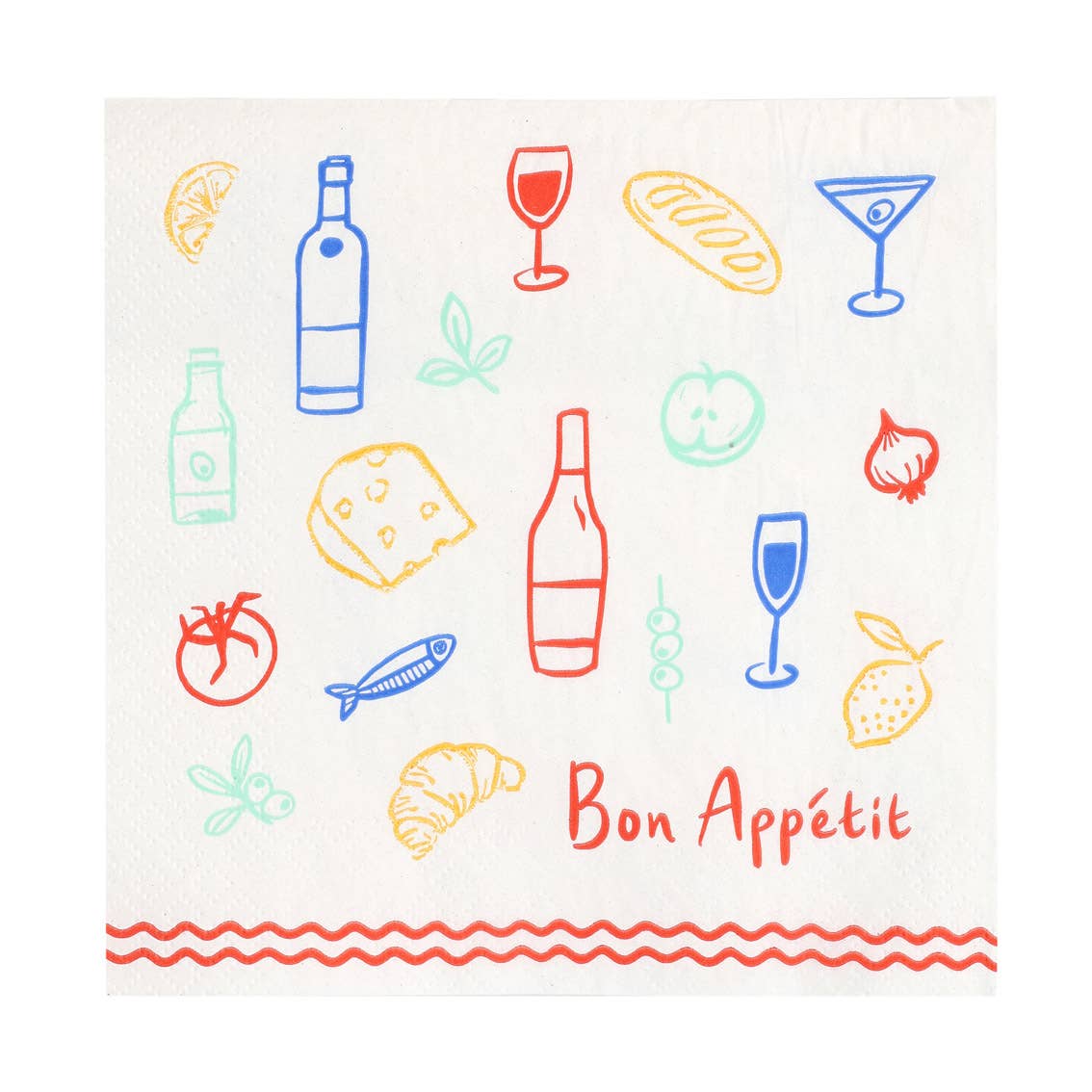 Bon Appetit Icons Recycled Paper Napkins | 20 Pack |