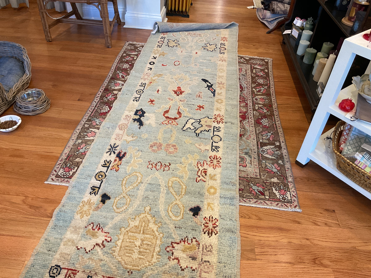 Turkish Oushak Runner Rug# 1267