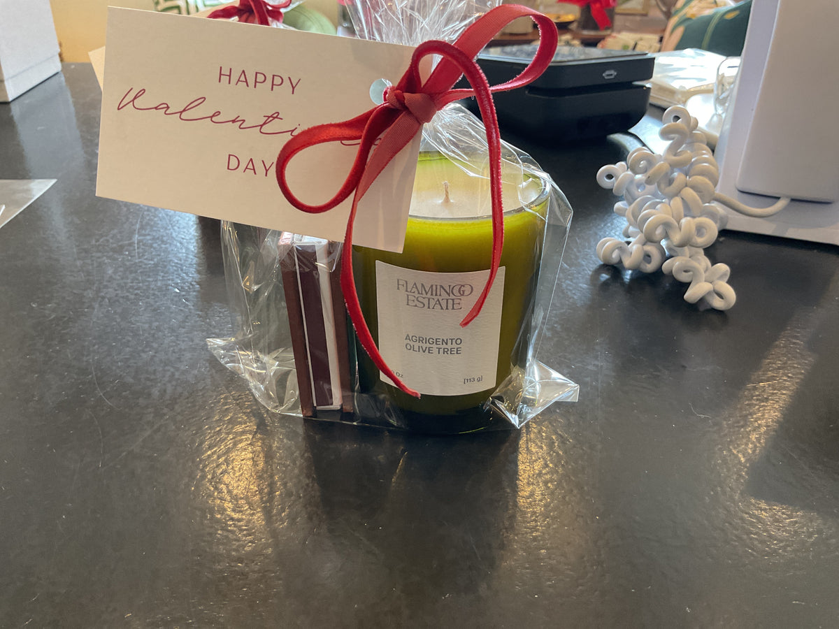 Flamingo Estates mini candle and matches combo - olive tree