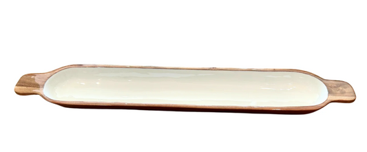 Acacia Wood & Enamel XL Oval