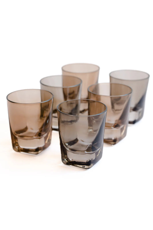 Amber & Smoke Shot Glasses/ Set of 6