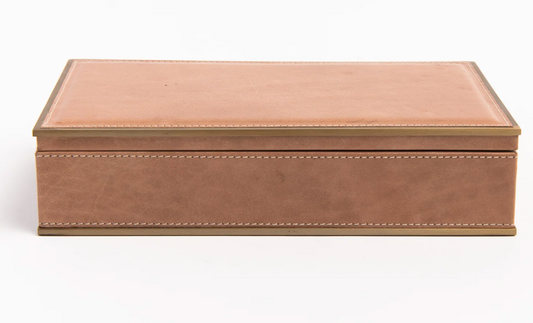 Ampezzo Leather Box with Brass Trim