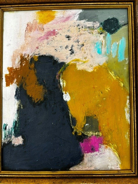 Black Gold Pink Abstract by Beth Bush