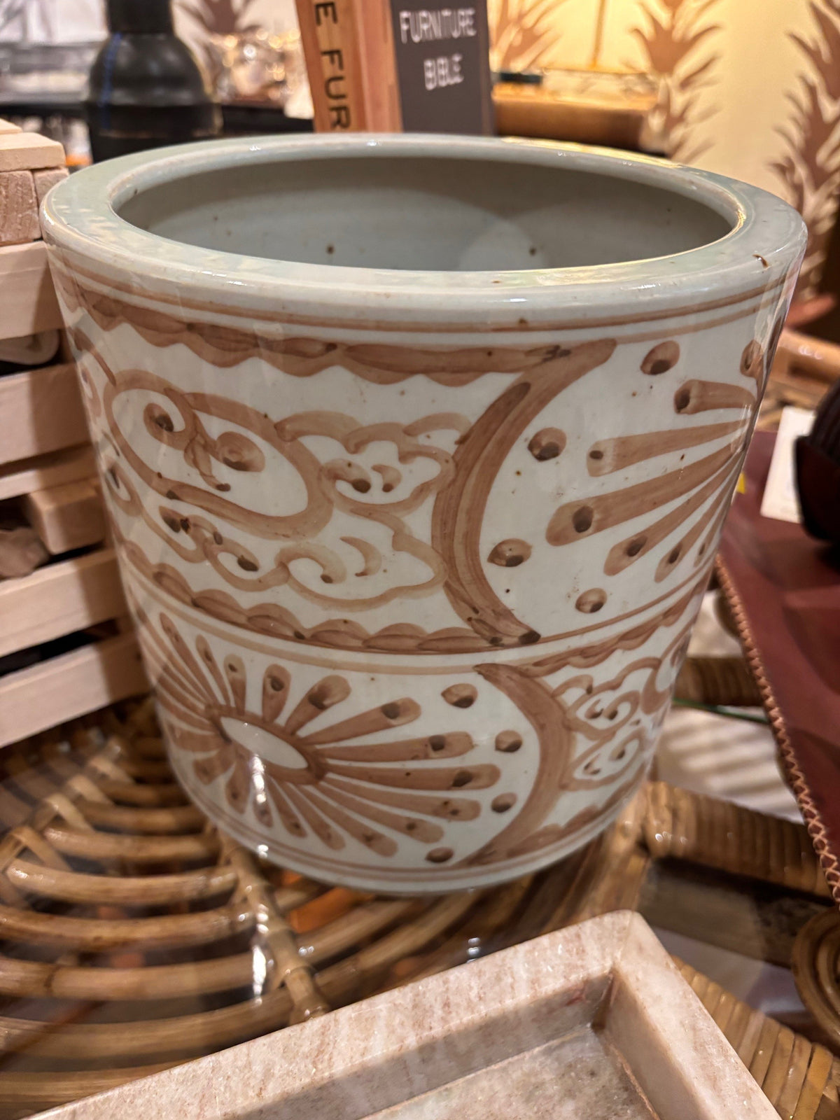 Brown Asian Brush Holder