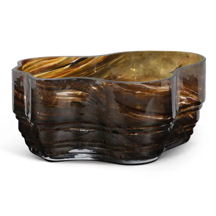 Clover Glass Decorative Bowl - Tortoise