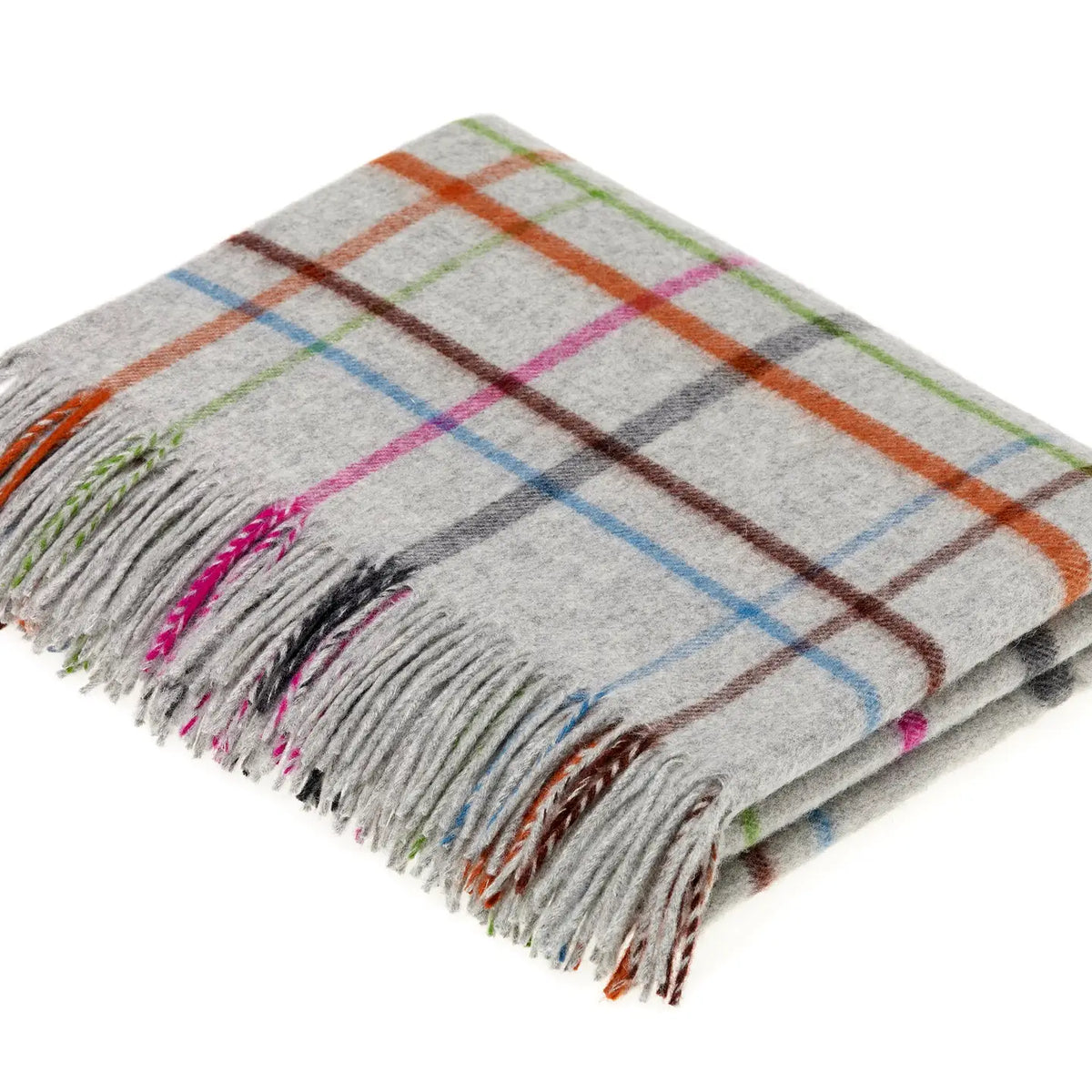Contemporary Windowpane Multi Color Blanket