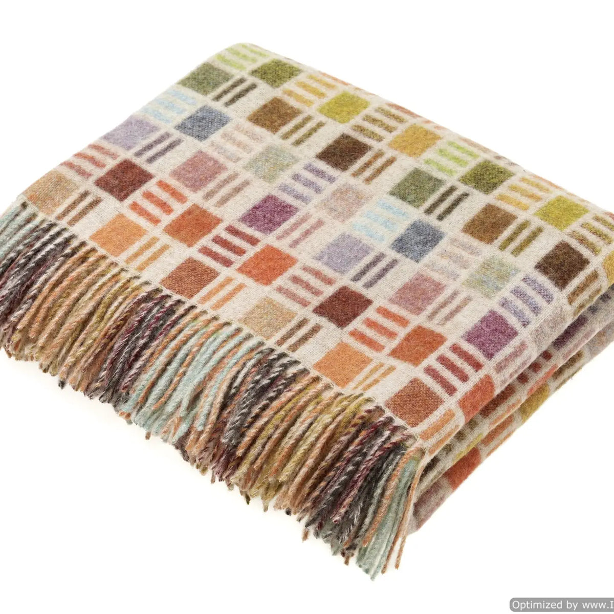 Contemporary Windowpane Multi Color Blanket
