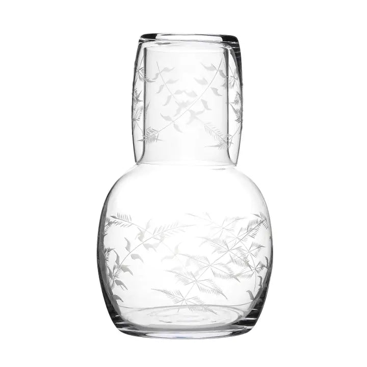 Crystal Carafe Set wtih Fern Design