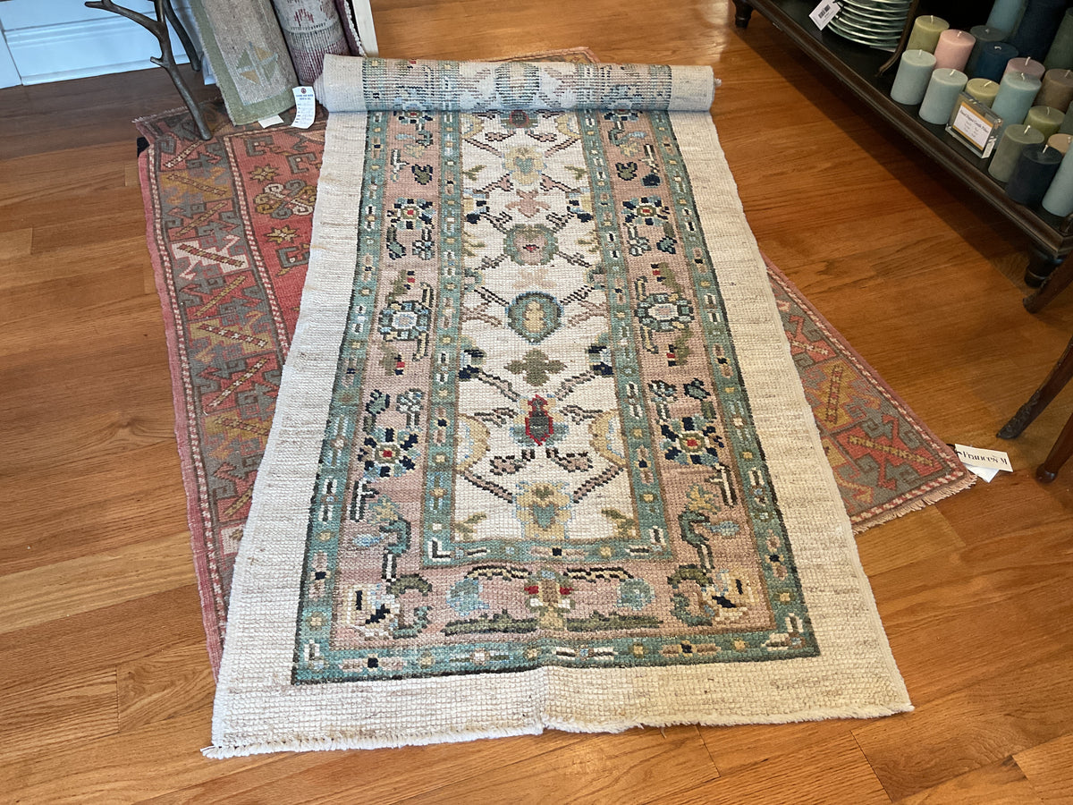 Turkish Oushak Runner Rug. #607