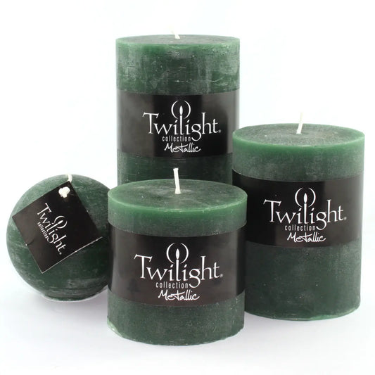 Forest Green Rustic Ball Candle