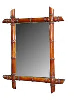 French Faux Bamboo Mirror 22" h x 18" w