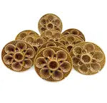 Set/8 French Majolica Oyster Plates w/ Amber Glaze