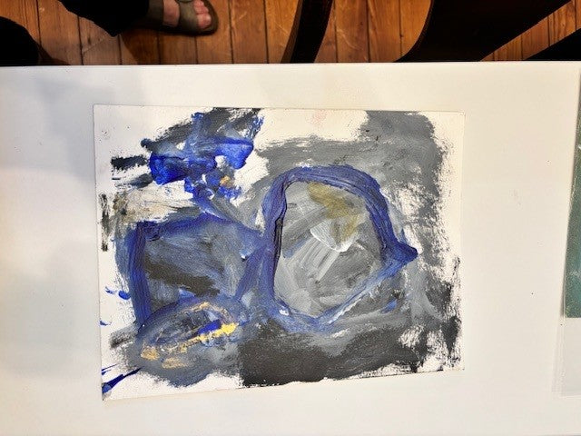 Gray with Blue Cat by Beth Bush
