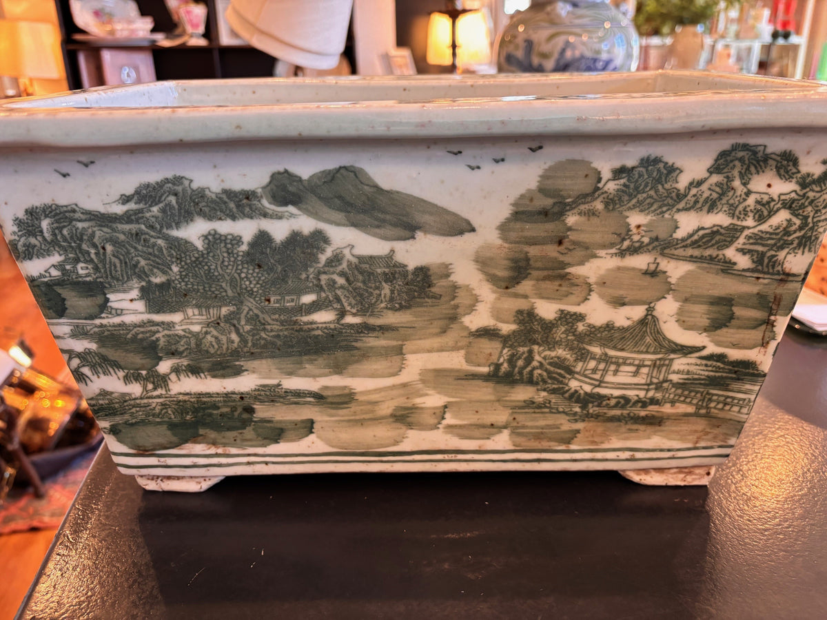 Green Chinoiseirie Rectangular Planter