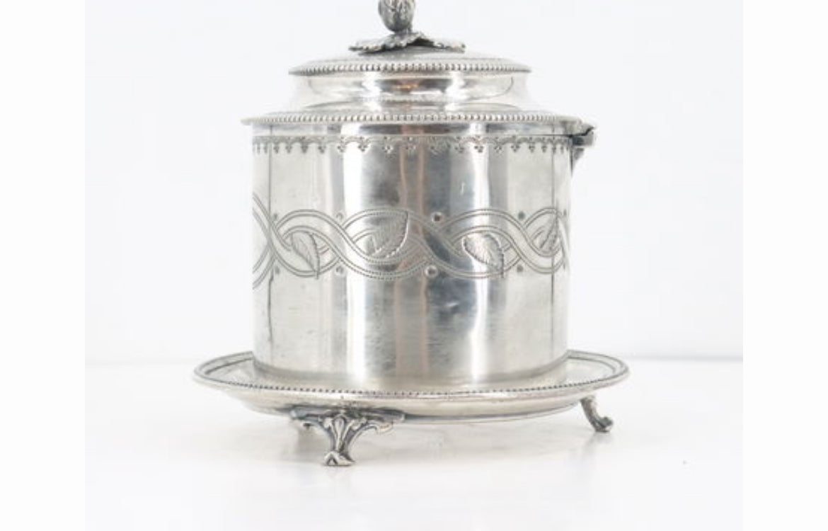 18th C Silver Plate Biscuit Box
