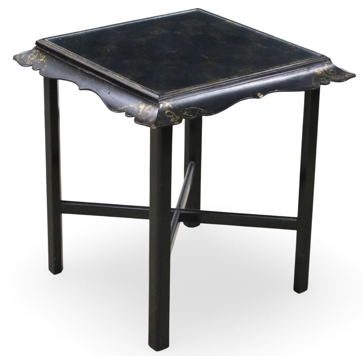 19th C English Paper Mache Tray Top Game Table