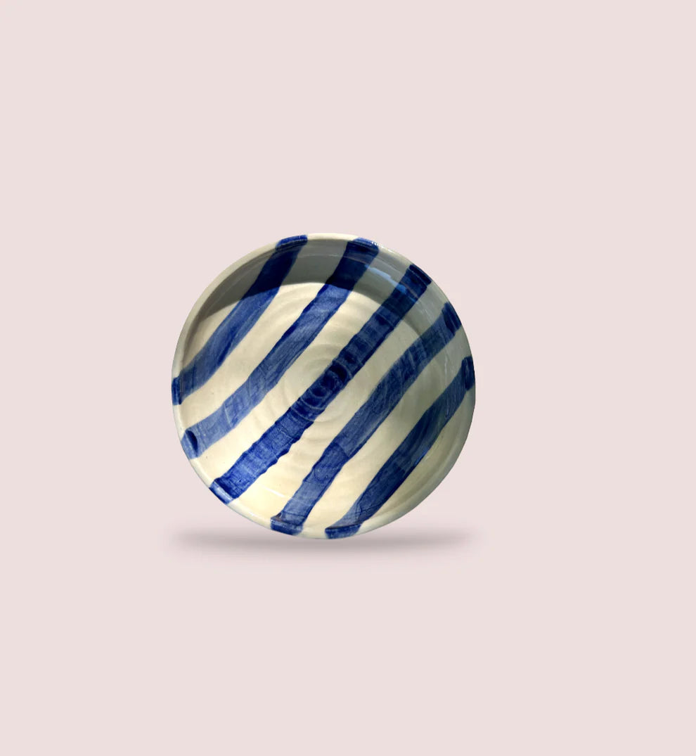 6" Handmade Stripe Ceramic Plates