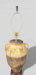 Italian Glazed Terracotta Urn Table Lamp