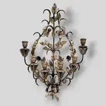 Italian Silver Lead and Gold Washed Six Light Sconce