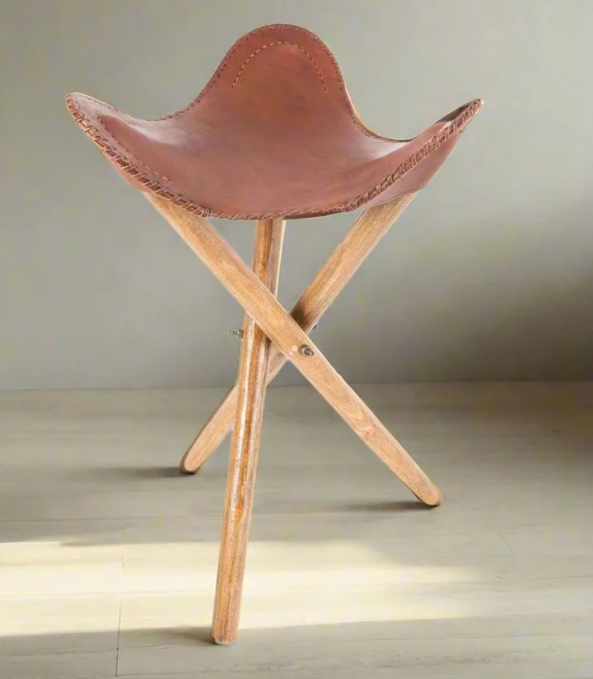 Leather Picnic Stool