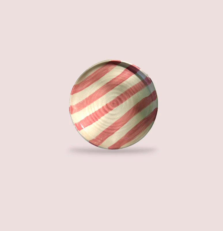 6" Handmade Stripe Ceramic Plates