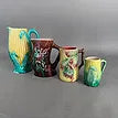 Majolica Med Brown & Floral Pitcher