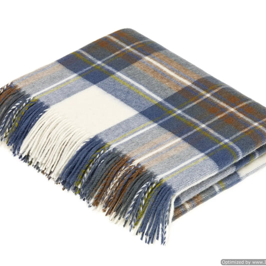 Muted Blue Stewart Lambswool Throw
