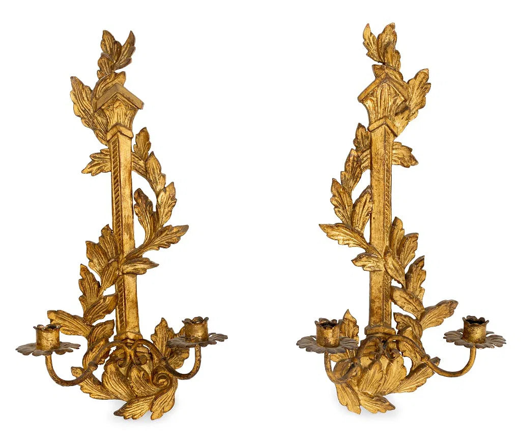 Pair of Neoclassical Style Giltwood Wall Sconces